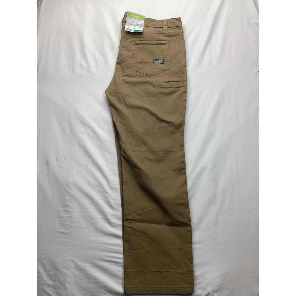 Eddie Bauer Mens Utility Pants Relaxed Fit Saddle Brown 38x32 Stretch New w tags - Picture 2 of 5